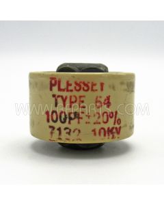 Type 54 Plessey Doorknob Capacitor 100pf 10Kv 20% (Pull)