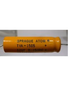 TVA1505  Electrolytic Capacitor, 12uf 250v, Axial Lead, Sprague
