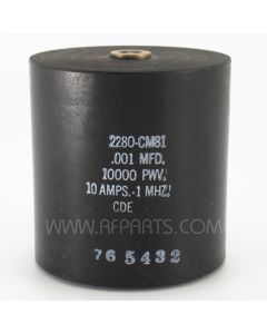 2280-CM81 Cornell Dubilier High Voltage Capacitor .001mfd 10kv 10 Amps @ 1MHz (NOS)