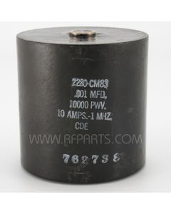 2280-CM83 Cornell Dubilier High Voltage Cylindrical Capacitor .001mfd 10kv 10 Amps @ 1 MHz (NOS)