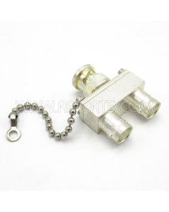 23200 Amphenol BNC Male to Dual BNC Female Adapter with Chain (NOS)