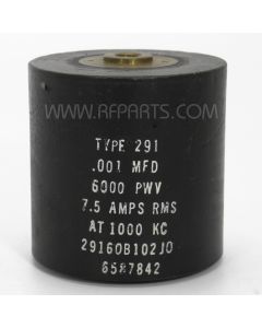 29160B102J00 Sangamo High Voltage Cylindrical Capacitor .001mfd  6kv 7.5 @ 1000KC (NOS)