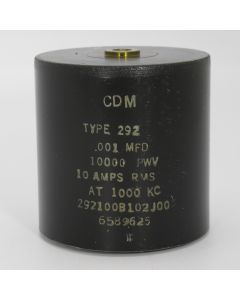 292100B102J00, Capacitance .001mfd, Voltage 10kv, Amps 10