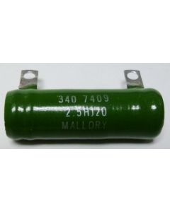 2.5HJ20  Wirewound Resistor, 20 ohm 25 watt, Mallory