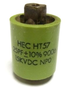 570025-15P-10 Doorknob Capacitor, 25pf 15kv 10% (Pull)