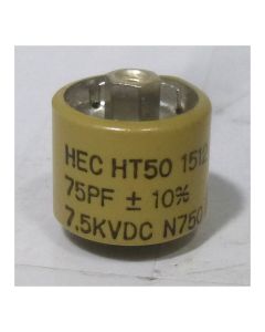 580075-7 Doorknob Capacitor 75pf 7.5kv, HT50V750KA 10%  High Energy