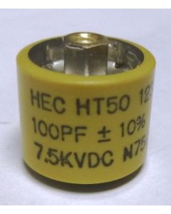 580100-7 Doorknob Capacitor, 100pf 7.5kv 10%, High Energy (HT50V101KA),