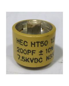 Doorknob Capacitor, 200pf 7.5kv, 10% High Energy (HT50V201KA/580200-7)