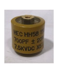 580700-7 Doorknob Capacitor, 700pf 7.5kv 20%.  HEC
