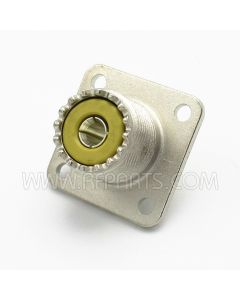 83-1R Amphenol UHF Female 4 Hole Flange Chassis Mount Connector with Solder Cup (SO239/A)