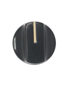 KNOB1L Tuning knob black .74 x .56, Slotted w/ white pointer