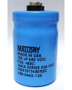 CGS101T450 Electrolytic Capacitor, 100uf 450v, Computer Grade, Mallory