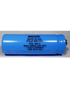 CGS211T450R4C Mallory Electrolytic Computer Grade Capacitor 210uf 450V