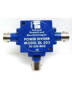 DL203  Power Divider, 20-200 MHz, 33dB Isolation, TRM