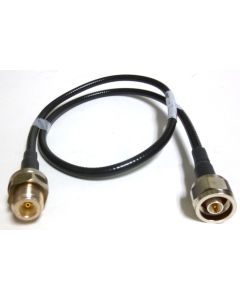 F1A-PNMNF-3 Heliax Cable Assembly, 3 foot, Type-N Male to Female