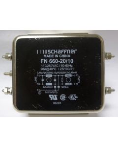 FN660-20/10  EMI Noise Filter, 20amp 110/250vac, Schaffner