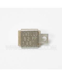 J101-82 Unelco Metal Cased Mica Capacitor Case B 82pf 350v (NOS)