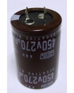 KMH450VNSN270 Capacitor, snap lock can, 270 uf 450vdc, : Nippon/Chemicon