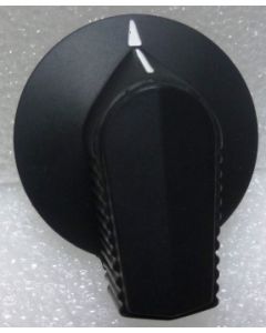 KNOB2K Tuning knob, black w/skirt and White Pointer with Grab Handle, Jan Hardware