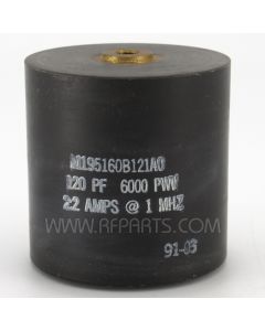 M195160B121A0 High Voltage Cylindrical Capacitor 120pf  6kv 2.2amps @ 1MHz  (NOS)