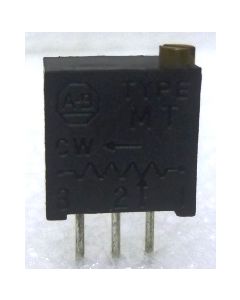 MT2W101 3/8" Square Trimpot Trimming Potentiometer, 100 ohm, 0.5 watt, 10% Tol, Allen Bradley