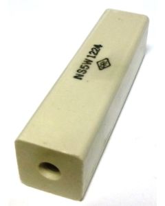NS5W1224 Standoff Insulator, Glazed Ceramic, 3" Long x 3/4" Diameter with Threaded Mounting Holes, Centralab