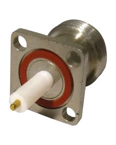 RFPNF-TEF Connector, Type-N Female Panel Mount, Mini 4 hole flange w/Post Terminal/PTFE ext. .500