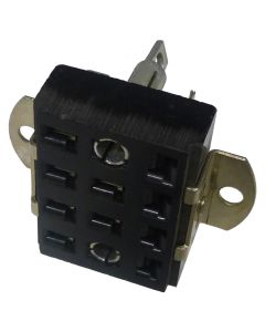 S312AB-S  -  12 Pin Cinch Connector Socket  w/Angle Brackets (Has 2 Larger Pin Holes) (Jones)