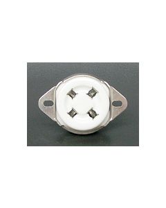 SK4F Tube socket, 4 pin ceramic W/ 2 hole mounting flange Rohs compliant