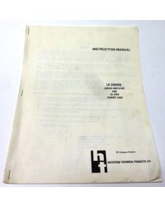 Instruction Manual for the Hafstrom LK-2000HD Linear Amplifier