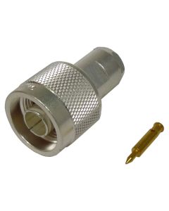 TC-240-NMC Times Microwave Connector, type-n male clamp, Lmr 240 knurled nut, Cable Group: X